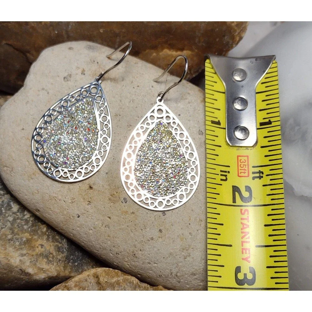 Sterling Silver 925 Sparkle Enamel Dangle Earrings